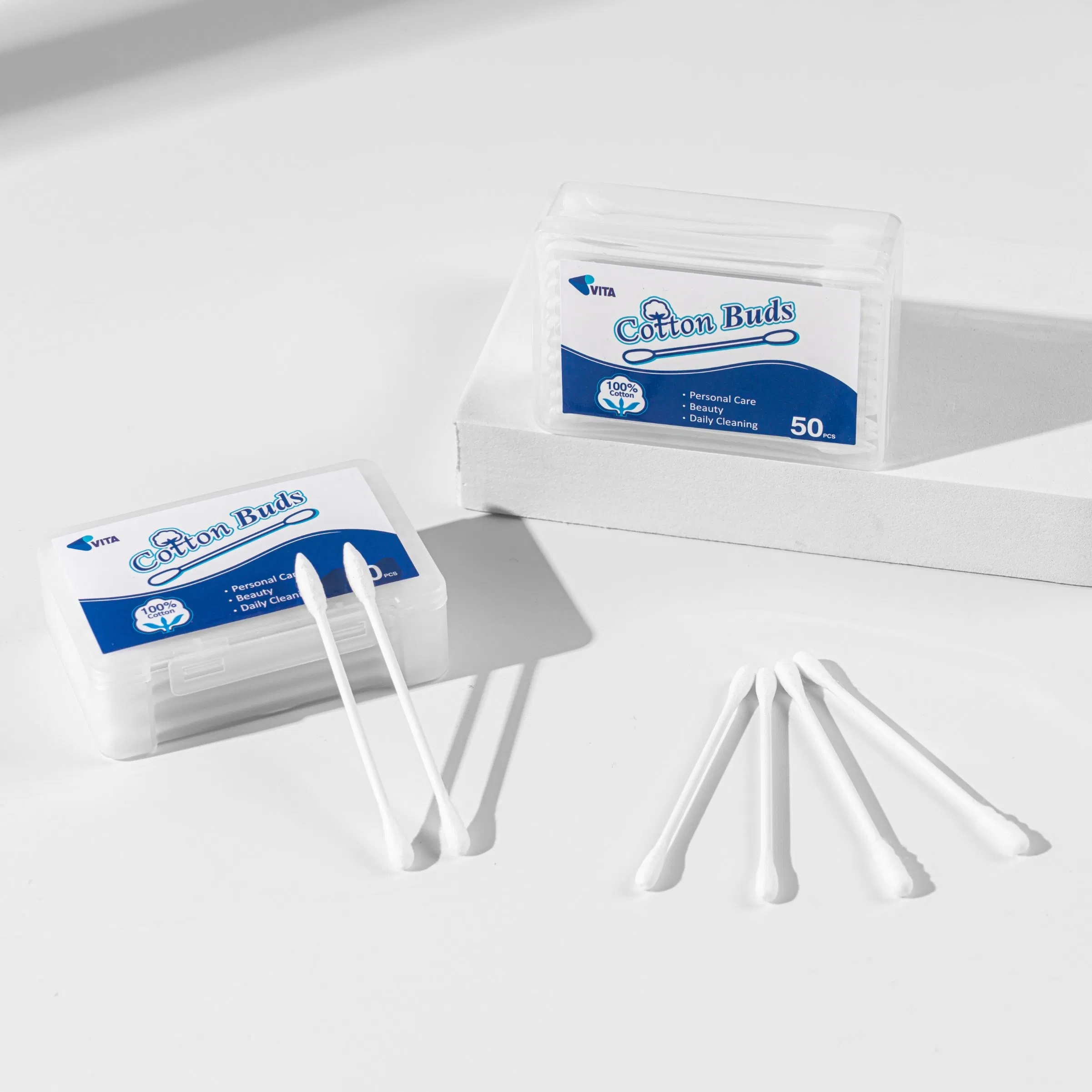 Traveling Paper Stick 50 Pack Ear Clean with Good Quality Makeup Remover Cotton Swab