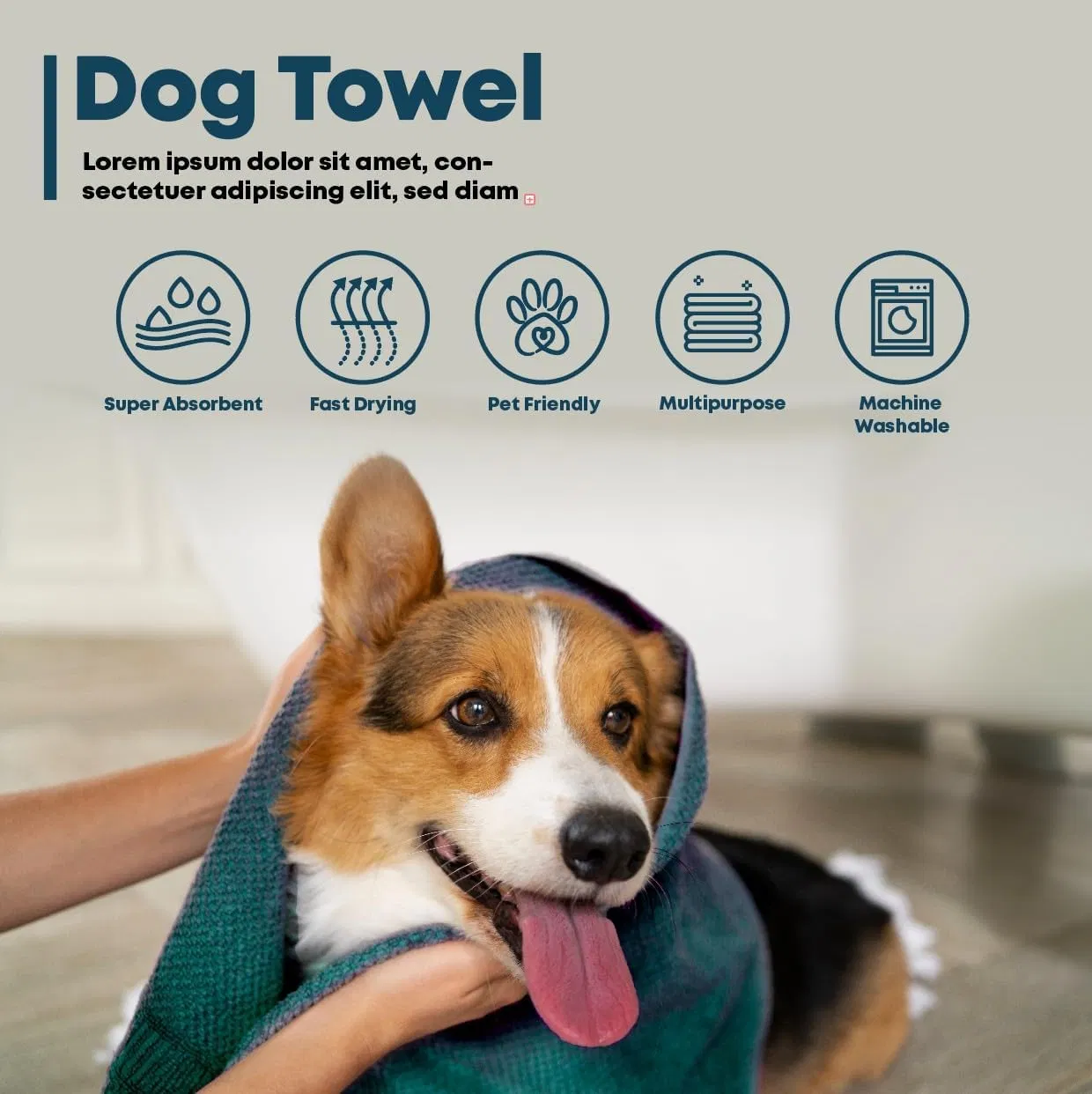 Wholesale Custom Super Soft Microfiber Pet Towel Quick Dry with Cartoon Logo for Dogs and Cats Grooming Towel