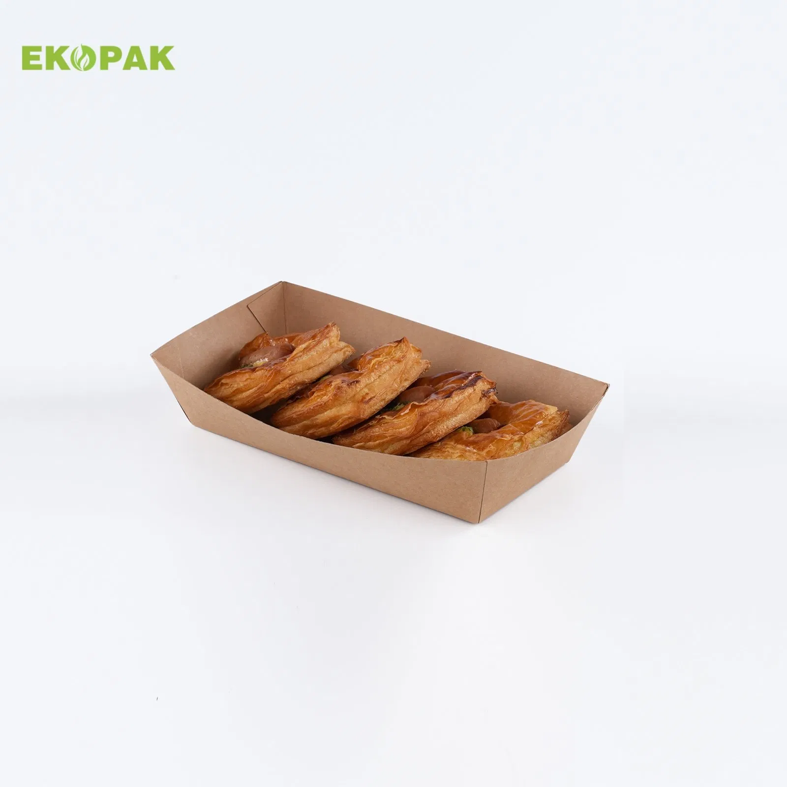 Paper Food Tray Disposable Kraft Paper Food Serving Tray Bulk Brown for Nachos Tacos BBQ Fries