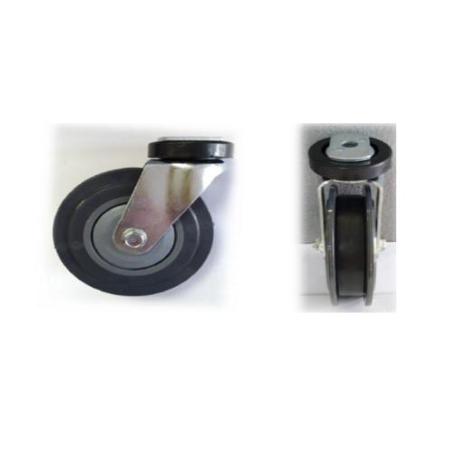 3-Dish Supermarket Shopping Trolley Castoer PU Swivel Travelator Wheels