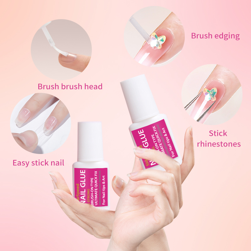 7g 8g Brush on Nail Glue, 0.24 Oz, 0.27 Oz