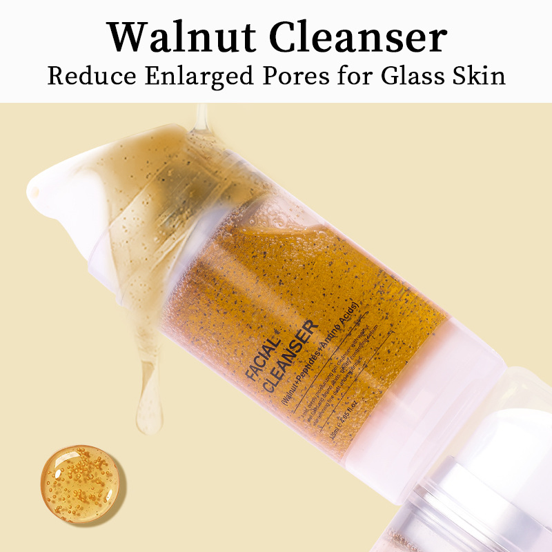 Oil-Control Hydrating Moisturizing Firming Walnut Face Wash Facial Cleanser Amino Acids Facial Foam Cleanser