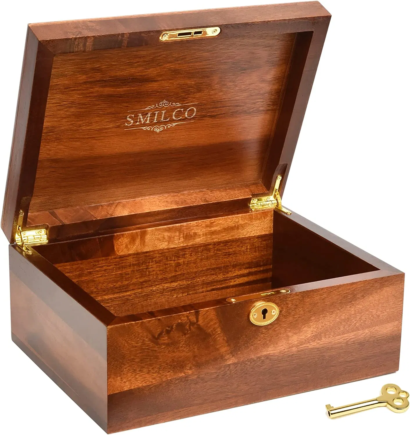 Cedar Glossy Wooden Cigar Box Custom Packaging Luxury Box with Lock NDMCG-07