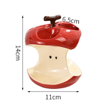 Apple Ceramic Toothbrush Holder, Drainable Toothbrush Base for Bathroom Sink