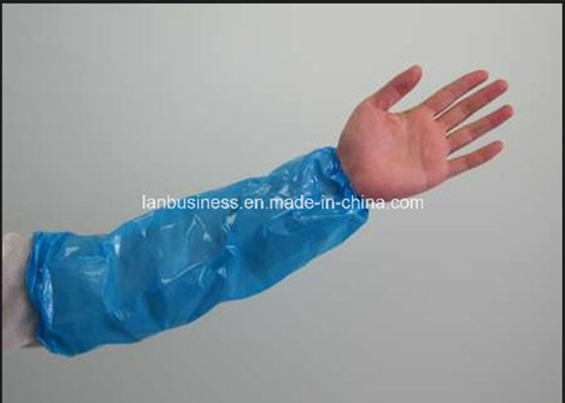 Blue Machine Made Disposable Arm Sleeve Cover Plastic