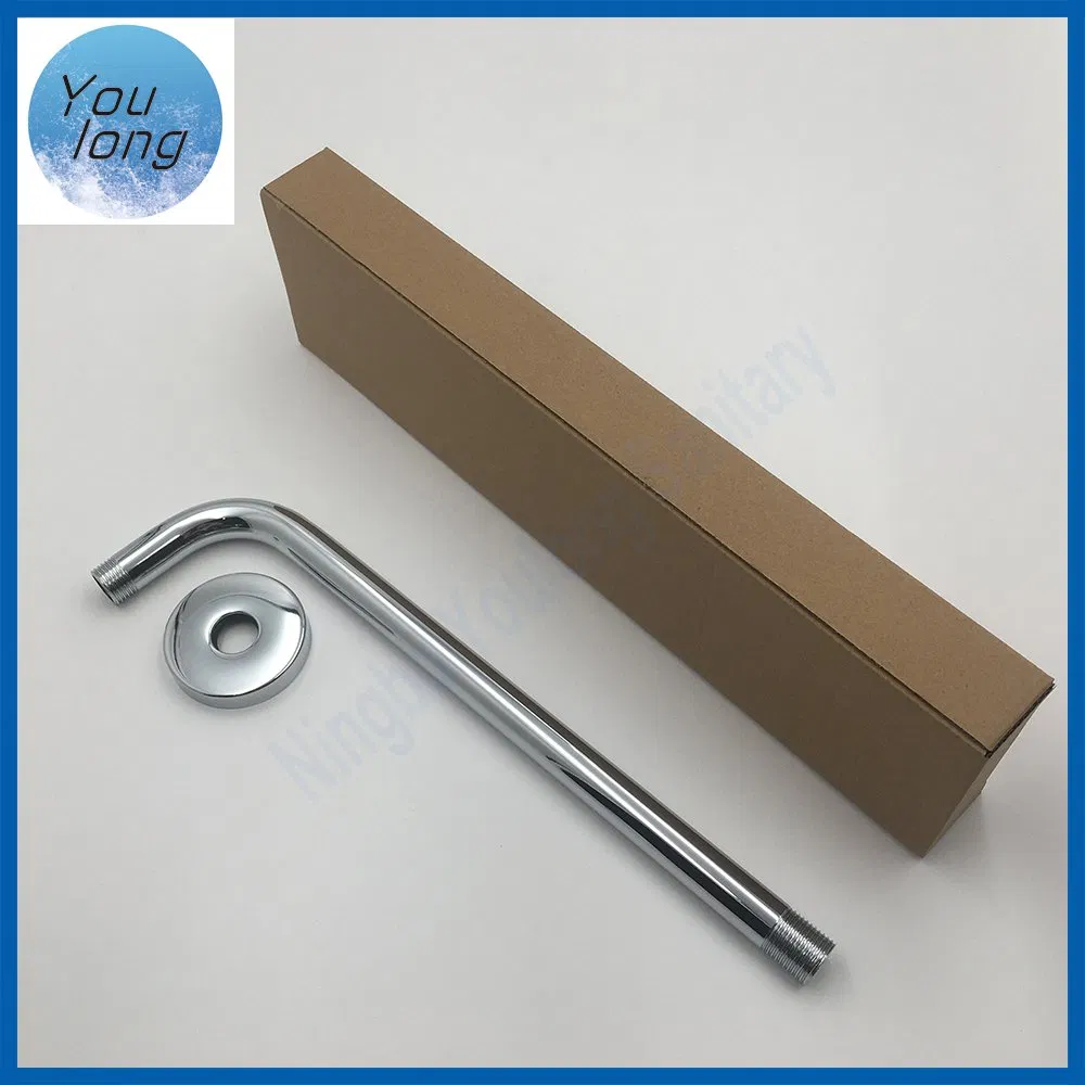 Shower Extension Pipe Brass Rain Shower Head Arm with Flange Wall Mounted