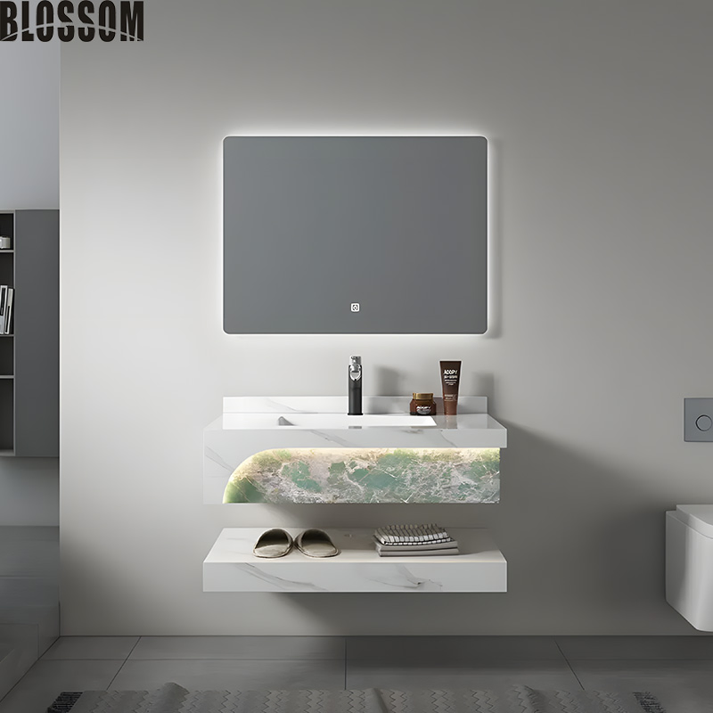 Double Layer Integrated Sintered Stone Basin Home Use Compact Multi Functional