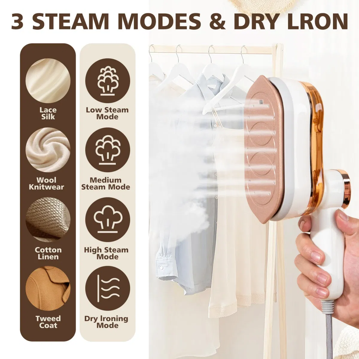 Commercial Handheld Garment Electric Iron Steamer for Hotel Uniform Maintenance Electric Iron