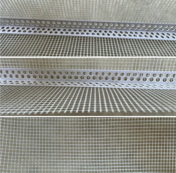 Hot Sell 2.5m Length Drywall Wall PVC Angle Corner Bead with 10cm Fiberglass Mesh