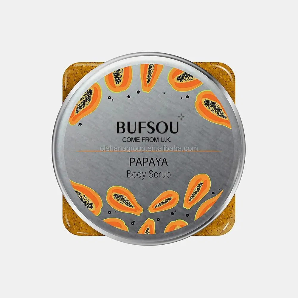 Custom Private Label Natural Organic Vegan Papaya Face Scrub Dark Spots Whitening Exfoliating Fruit Sugar Body Scrub