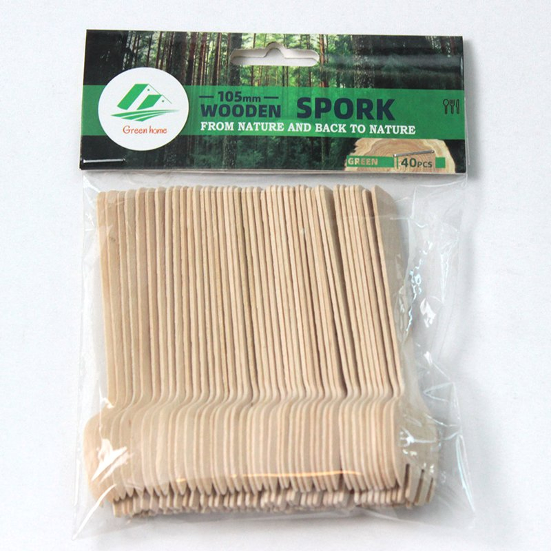 China Manufacturer 100% Natural Compostable Eco Wooden Cutlery Sporks