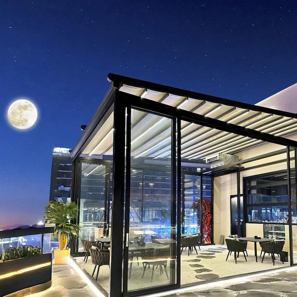 Outdoor Sun Shade Retractable Roof Awning Rainproof