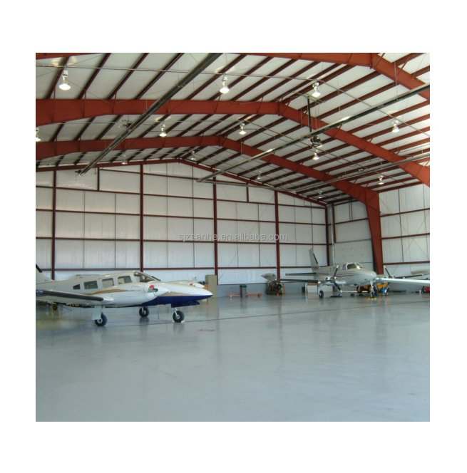 Customizable Design Large Clear Span Prefabricated Steel Structure Construction Aircraft Hangar Shed Prefab Metal Light Steel Frame Metal Helicopter Hanger
