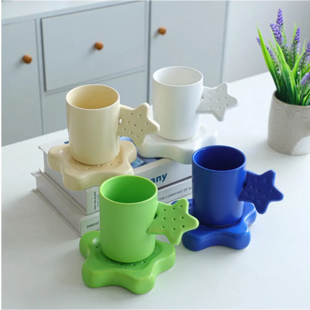 Customized Creative Mug with Coaster Personalised Ceramic Mugs for Gift