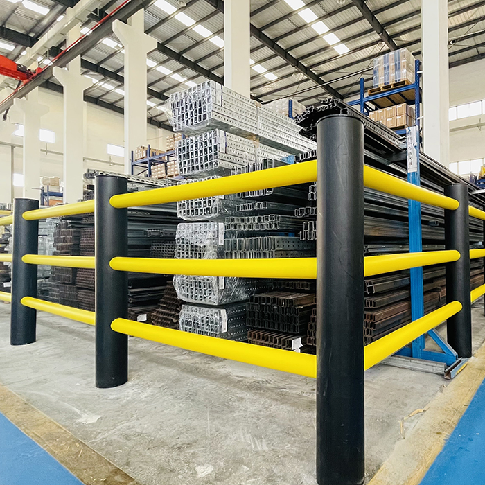 Flexible Bollards Three Rails Anti-Collision Protection Barrier Crash Column