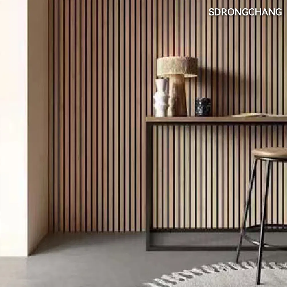 Home Wall Ceiling Decor Material Soundproofing Wood Slat Acoustic Panel
