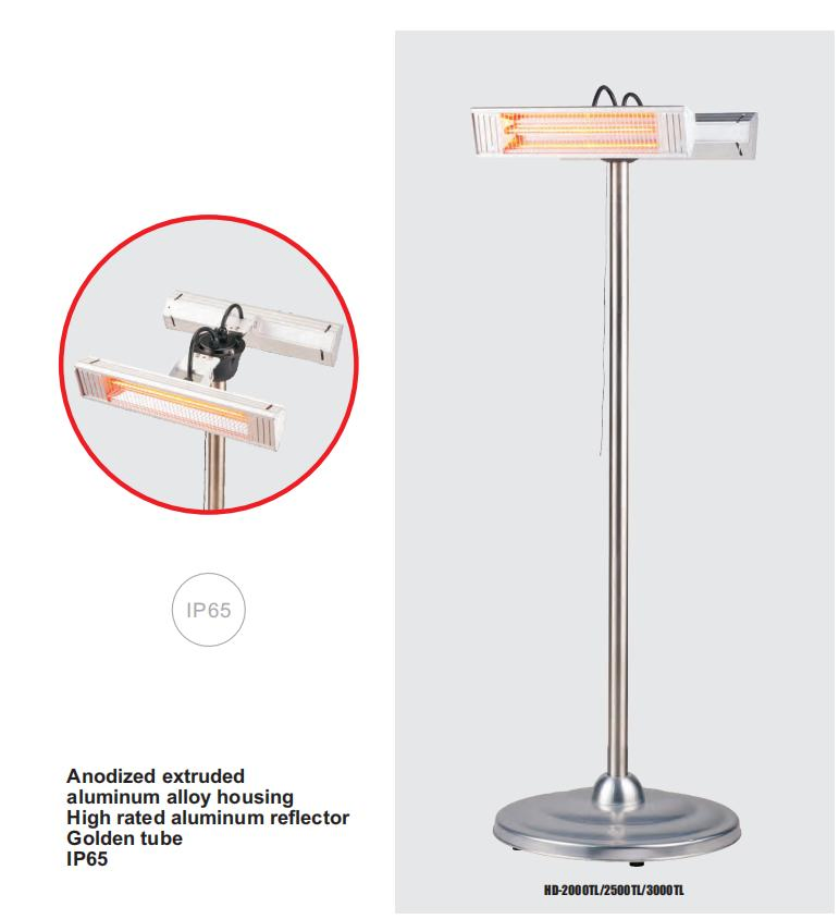 IP65 Infrared Heating Lamp Light Electric Indoor Outdoor Patio Heater Infrared Carbon Tube Heater Quartz Heating Tube Heater for Heating