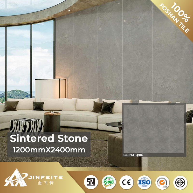 Satin Surface Grey Colour Design Matt Finished Sintered Stone for High End Interior Decor 120*240cm