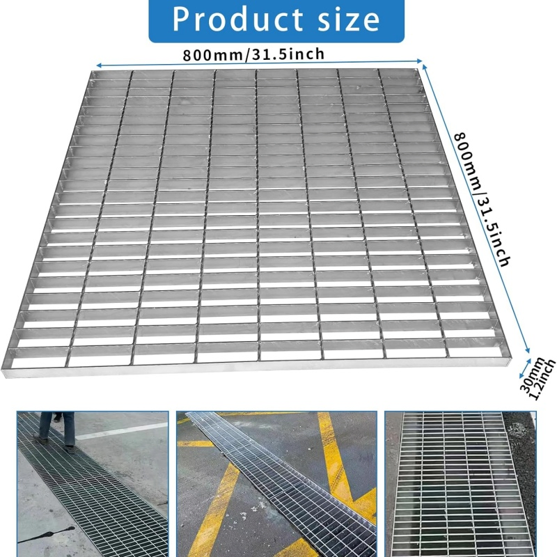 Custom Stainless Steel Grill Grates 30*3 32*5 Galvanized Steel Grating Industrial Floor Grating