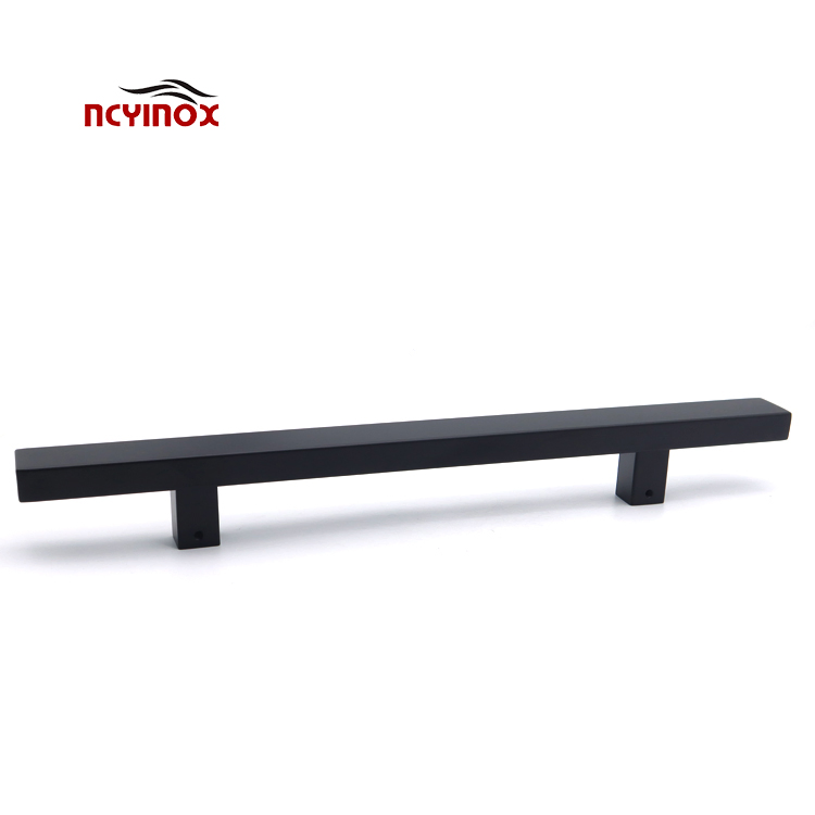 Modern Door Handle Stainless Steel Matte Black Square Glass Door Pull Handles