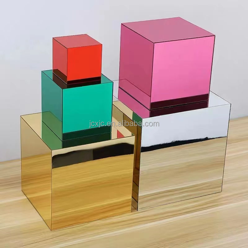 Rose Gold PMMA Mirror Sheet Custom Flexible Acrylic Plexiglass for Bathroom and Gym Decorative Silver Plastic Sheet Soft Mirror