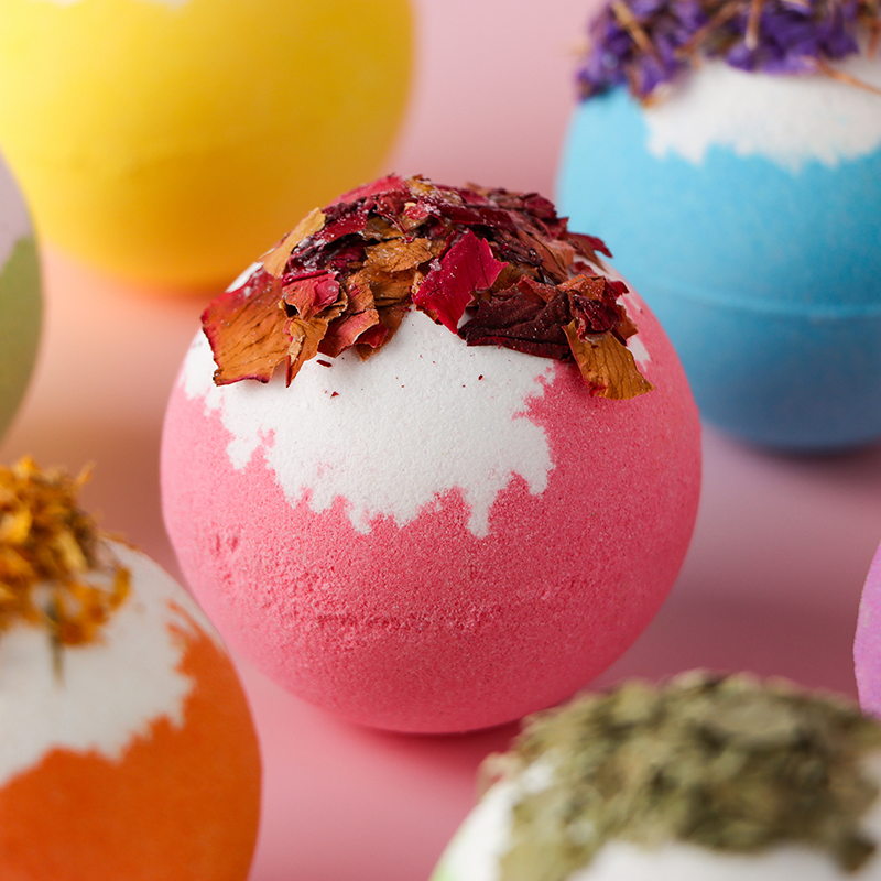 Wholesale Customize Natural 100g Bubble Bath Bath Rose Flower Petals Bath Bomb