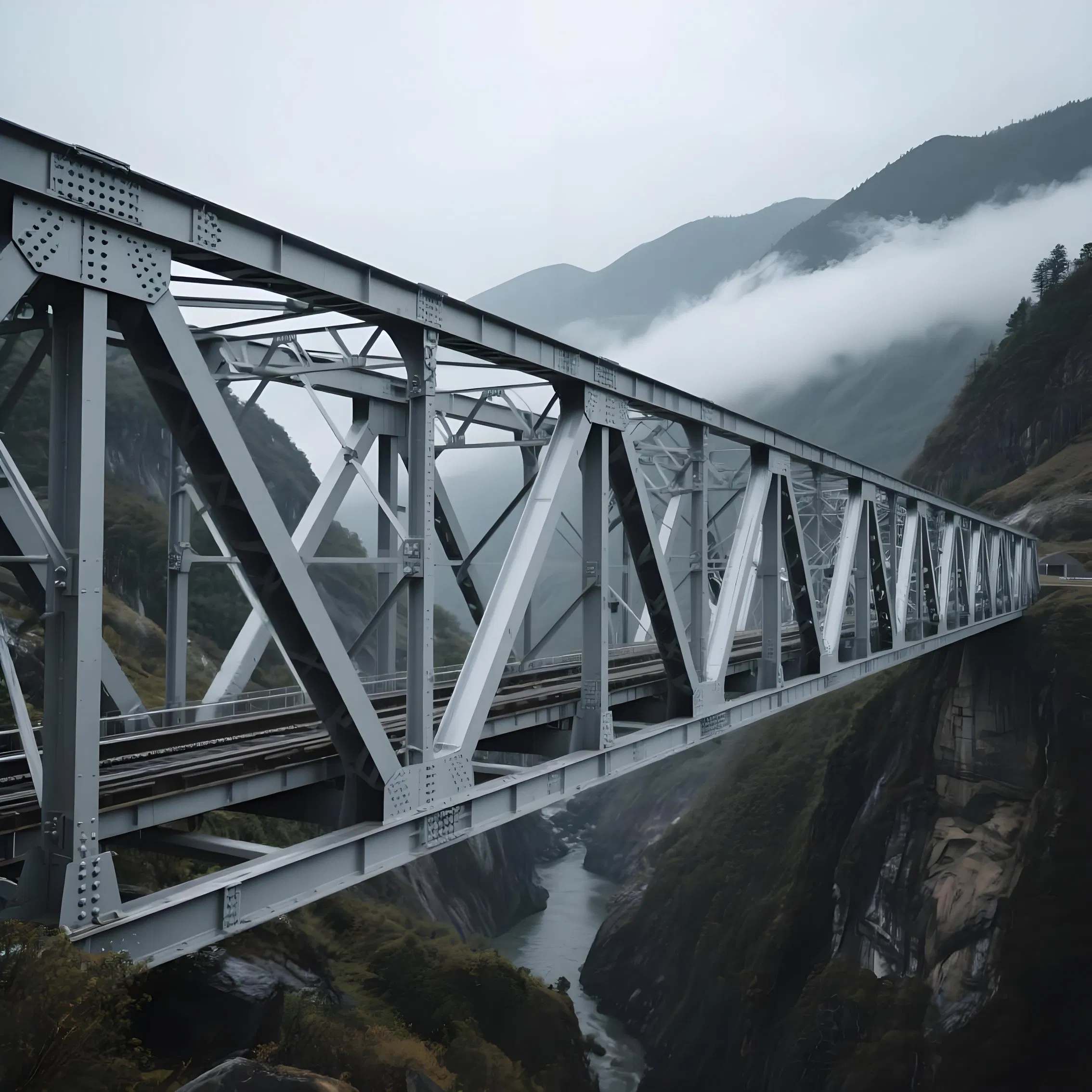 Construction Site Temporary Heavy-Load Steel Bailey Bridge