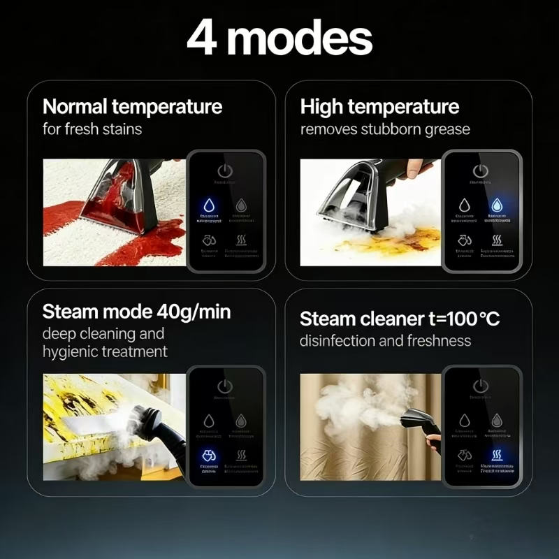 2026 Wet Dry Professional Handheld Upholstery Steam Spot Vacuum Cleaner Washing Machine for Sofa Carpet Spill Car Seat Tea