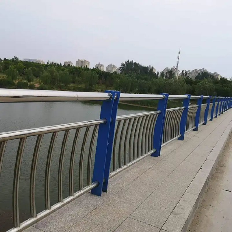 Metal Road Barrier Hot Dipped Galvanized Bridge Guardrails