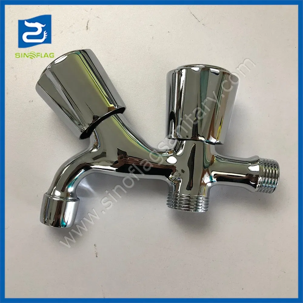 Dual Handles Laundry Washing Machine Two in One Brass Water Tap