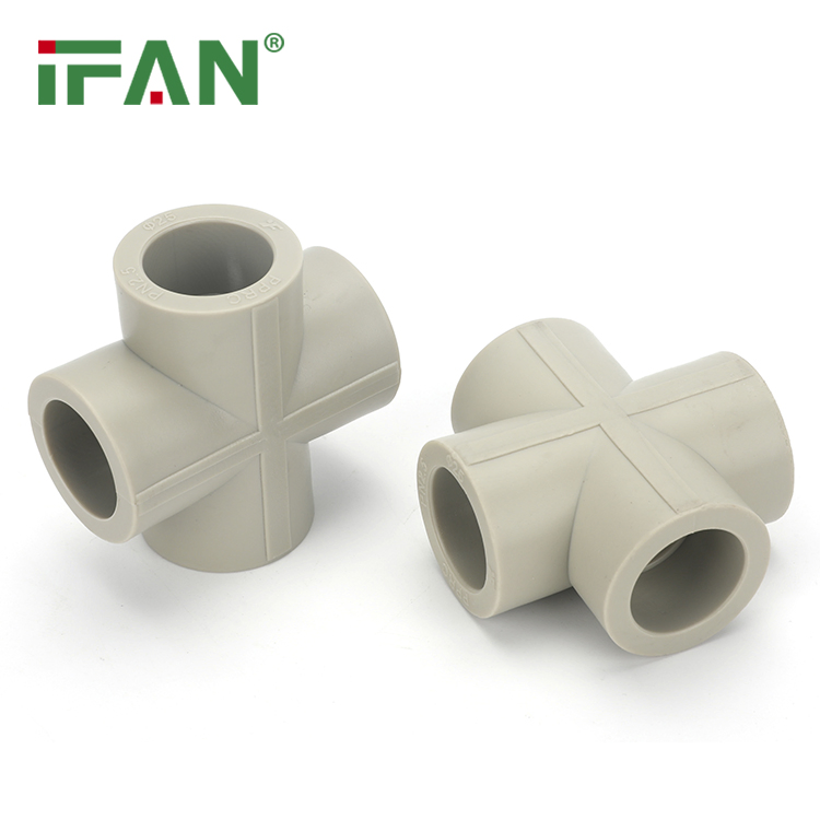 IFAN ASTM F2389 20-63mm PPR Fittings Grey PN25 Cross PPR Pipe Fittings