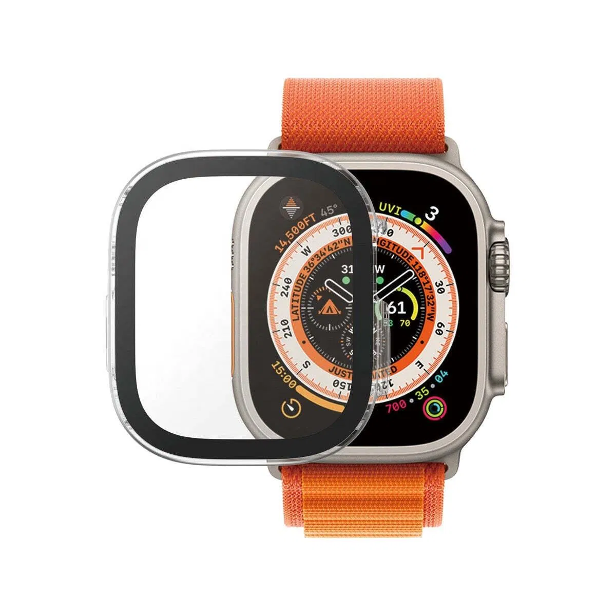 Защитное стекло для Apple Watch 49mm, металлический бампер