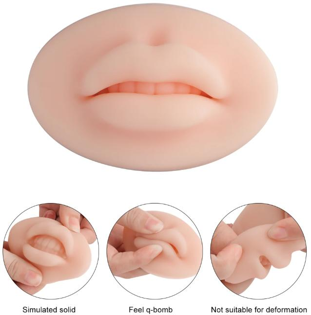 Hot Sale Silicone 5 Dimension Soft Lip Tattoo Practice Skin Permanent Makeup Tattoo Practice Skin Kit Set