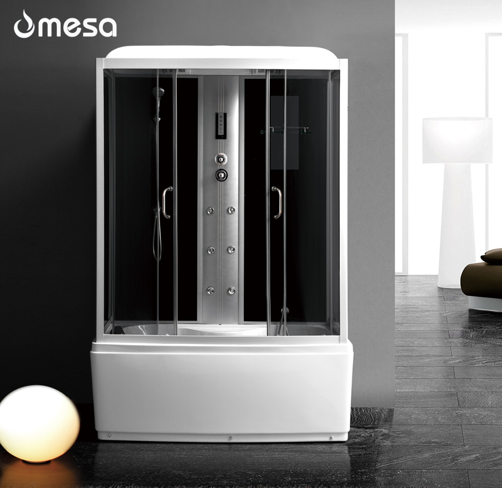 Corner Tub and Combo Photo One Set Fully Enclosed Glass Shower Cabin