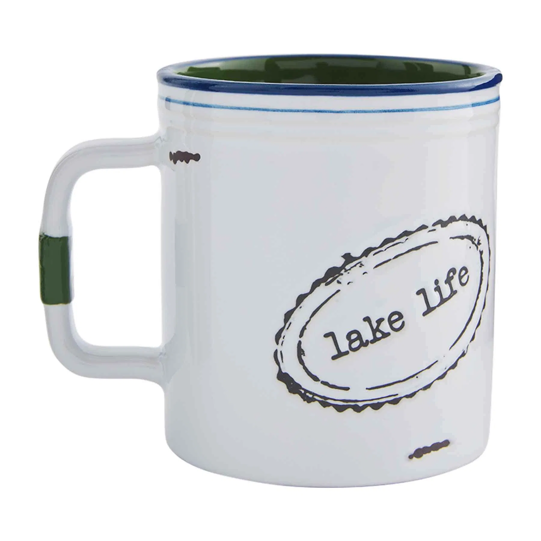 Classic Antique Enamel Mug with Beautiful Printed Design