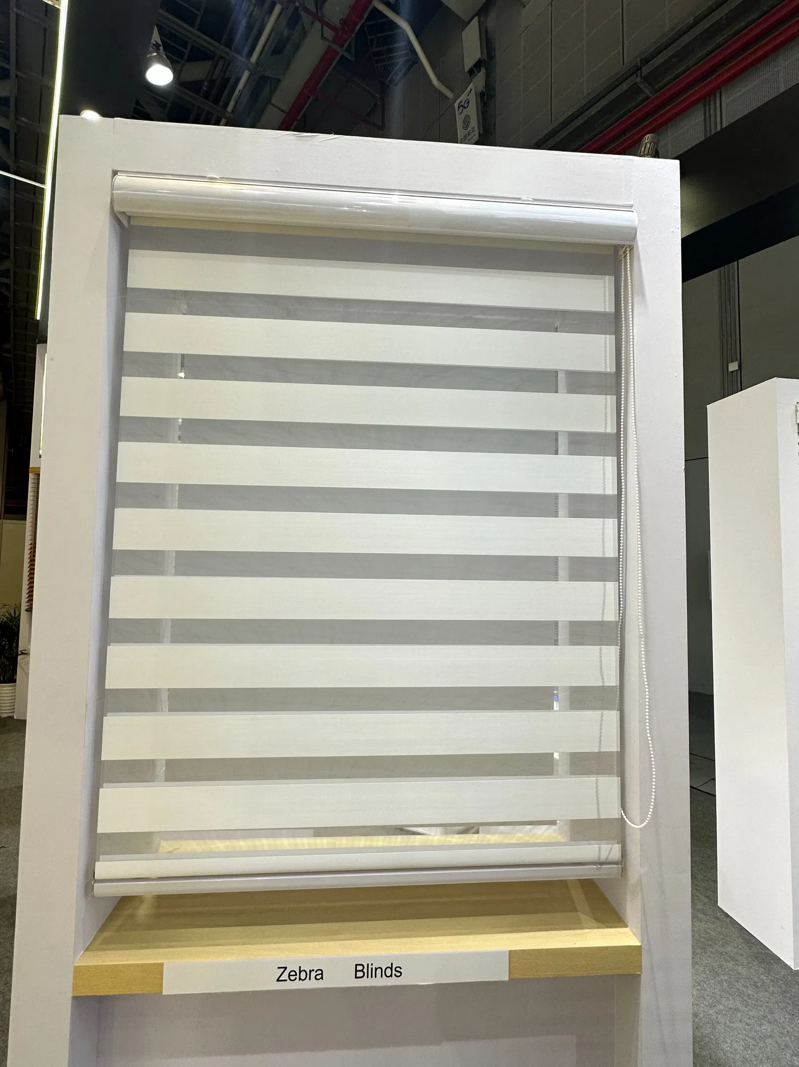 White Double Layer Durable Manual Zebra Blinds with Metal Bead Chain