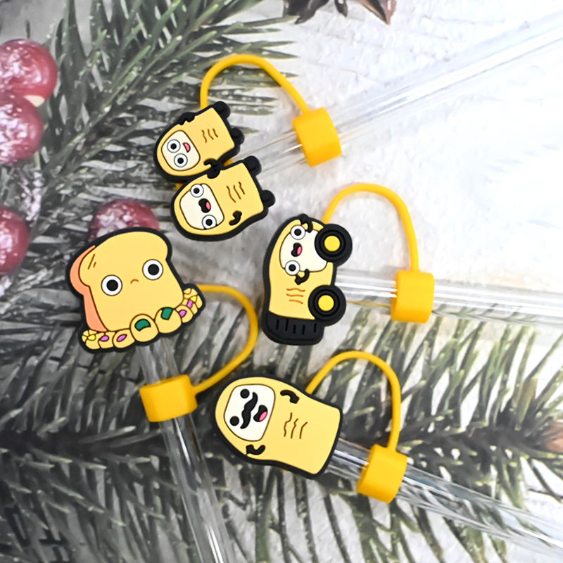 Cute Style Silicone Interesting Toe Shapes Straw Covers 1omm Drinking Straw Tips Cover Accessories for Bar Bulk Packed