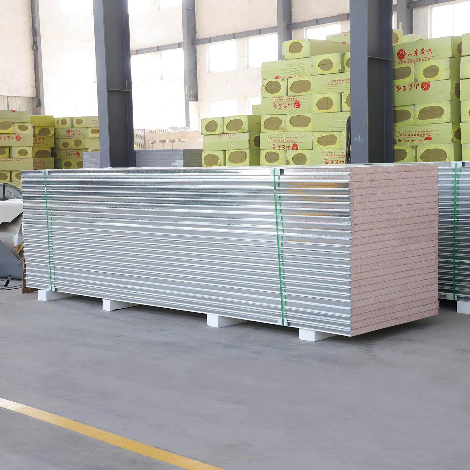 Fireproof Sandwich Panels/Rock Wool/PU/EPS /Aircraft/Factory/50mm-200mm