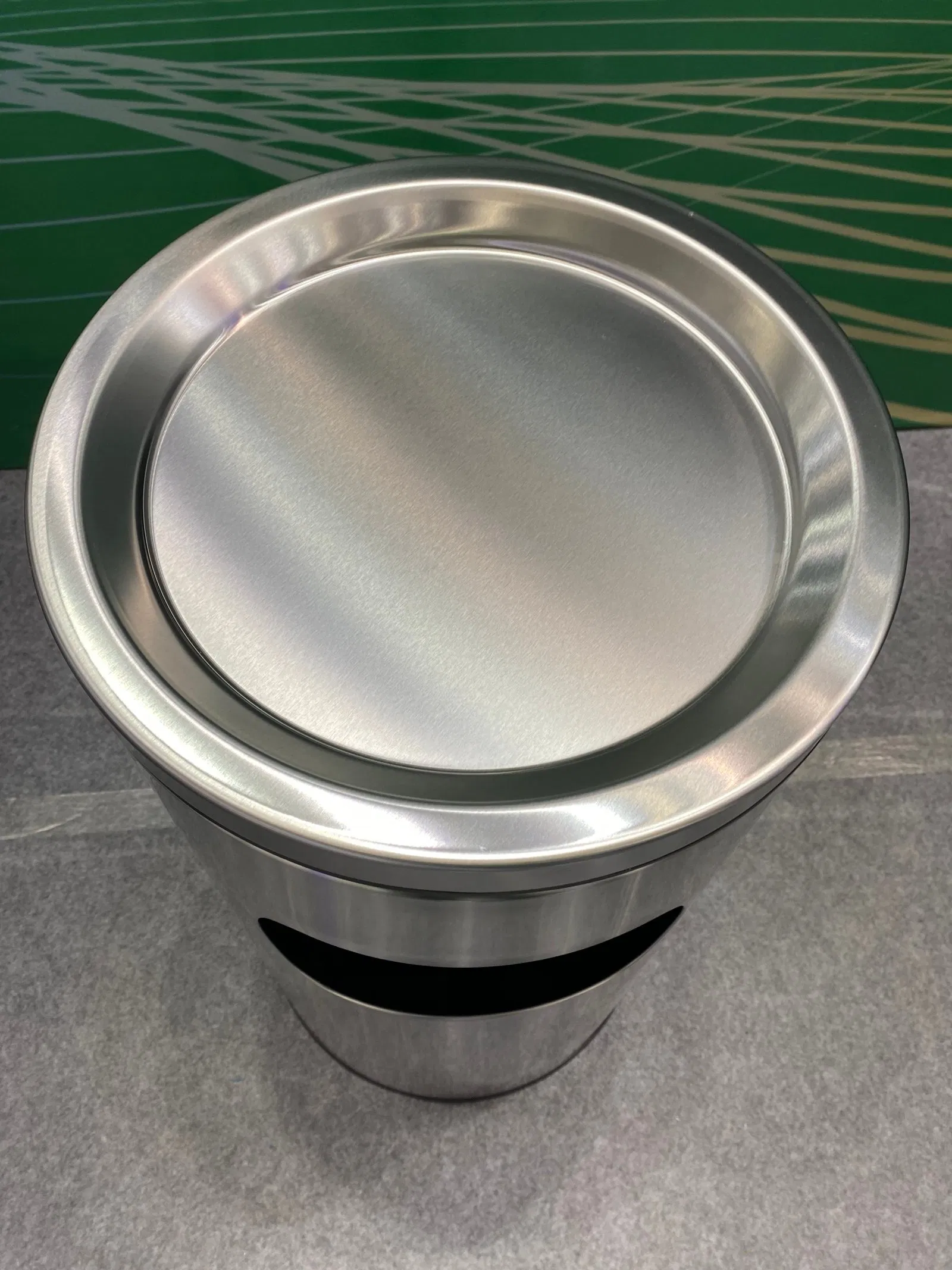 Stainless Steel Rounded Trash Can for Indoor Use