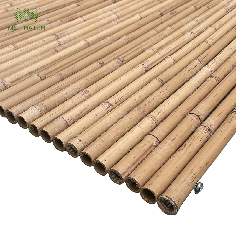 Maintenance Artificial Bamboo Fence Outdoor Lifespan More Than 20 Years Fake Plastic Bamboo Fence