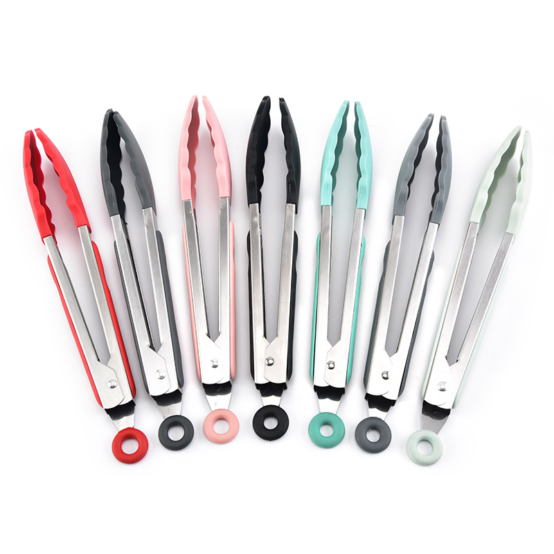 Cooking Tongs, Premium Silicone Free Non-Stick Stainless Steel BBQ Grilling Food Tongs