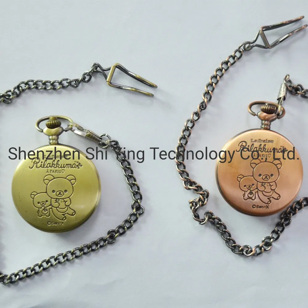 Small Silver Tone Necklace Pocket Watch for Women and Ladies