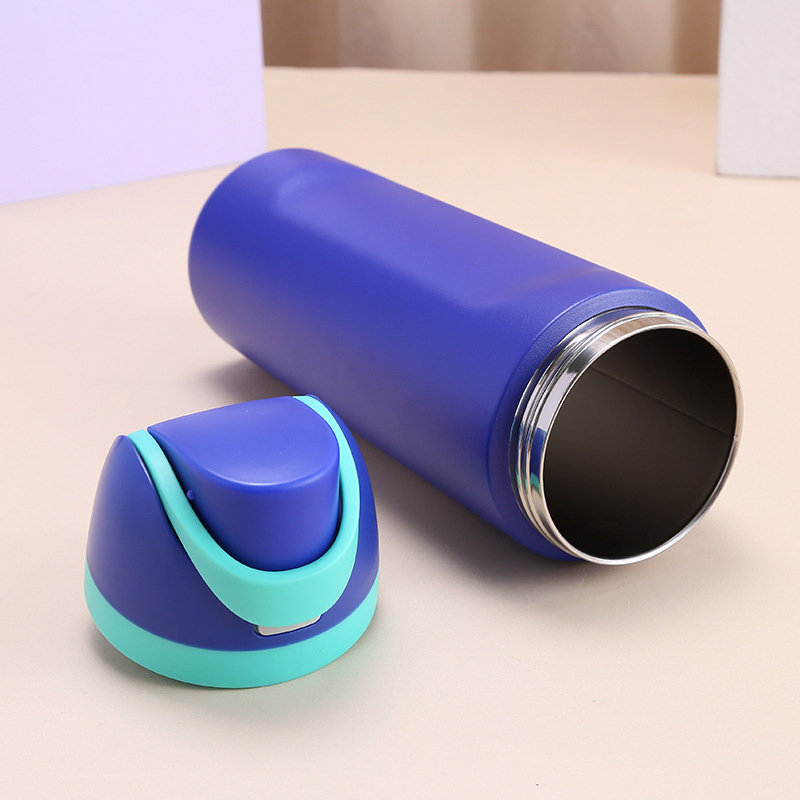 New Customized Double Wall Stainless Steel Insulated Cup Vacuum Flask Wide Mouth Water Bottle Thermos with Lid