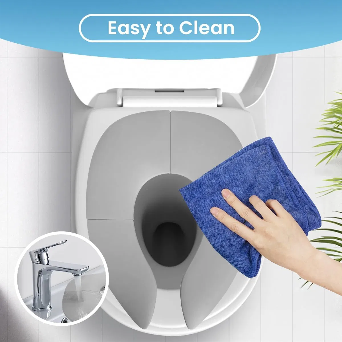 Factory PP Kids Toddlers Toilet Seat with Splash Guard Portable Foldable Non Slip Baby Potty Training Seat