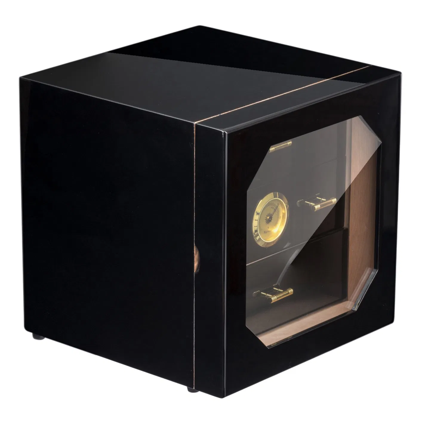 Three Layer Cigar Wooden Cabinet, Household Collection Cigar Wooden Box, Acrylic Glass Display Cigar Humidor