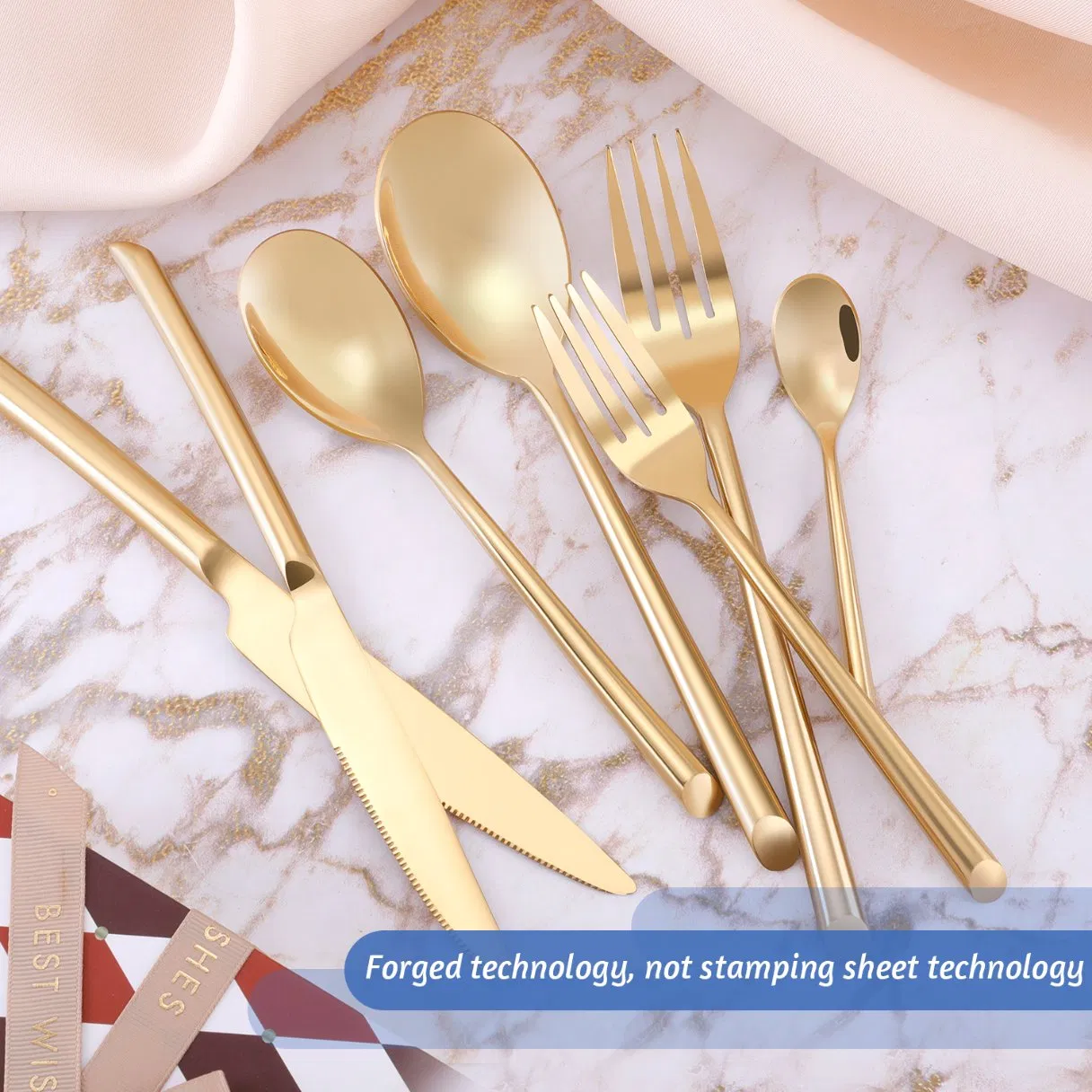 Wholesale Stainless Steel Restaurant Gold Cutlery Set for Wedding