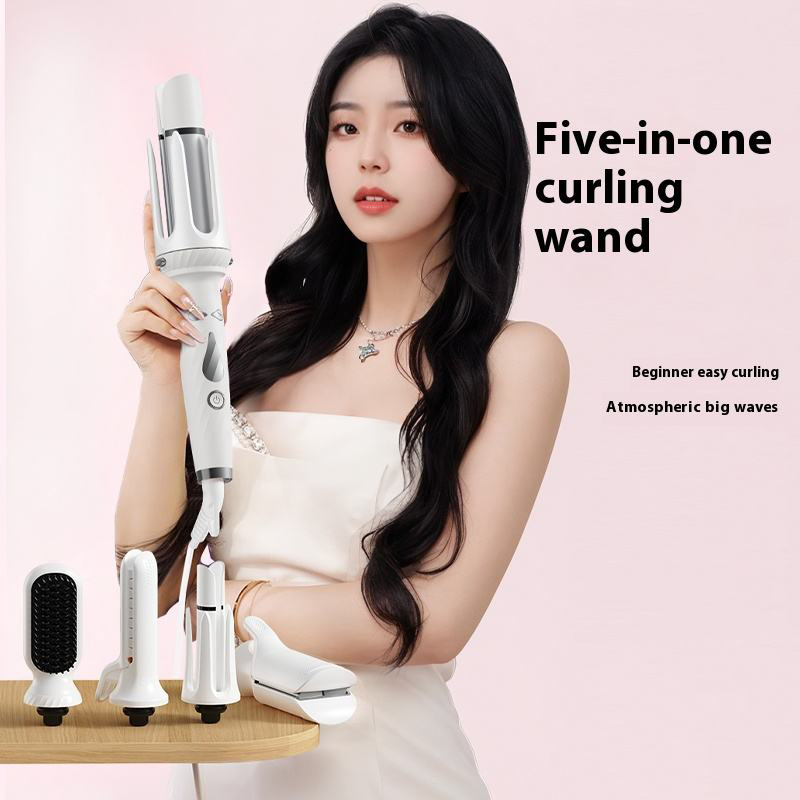 Automatic Rotating Hair Curling Iron Professional Hair Rollers Set Curlers Woman Portable 5 in 1 Interchangeable Hair Curler