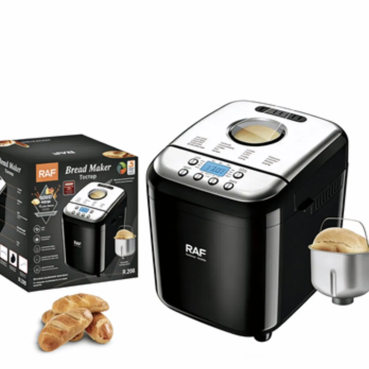 Automatic Bread Maker 19 Programs 600W 1000g Capacity LCD Display