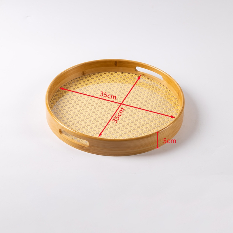Versatile Rattan Tray for Serving Tea and Delicious Pastries