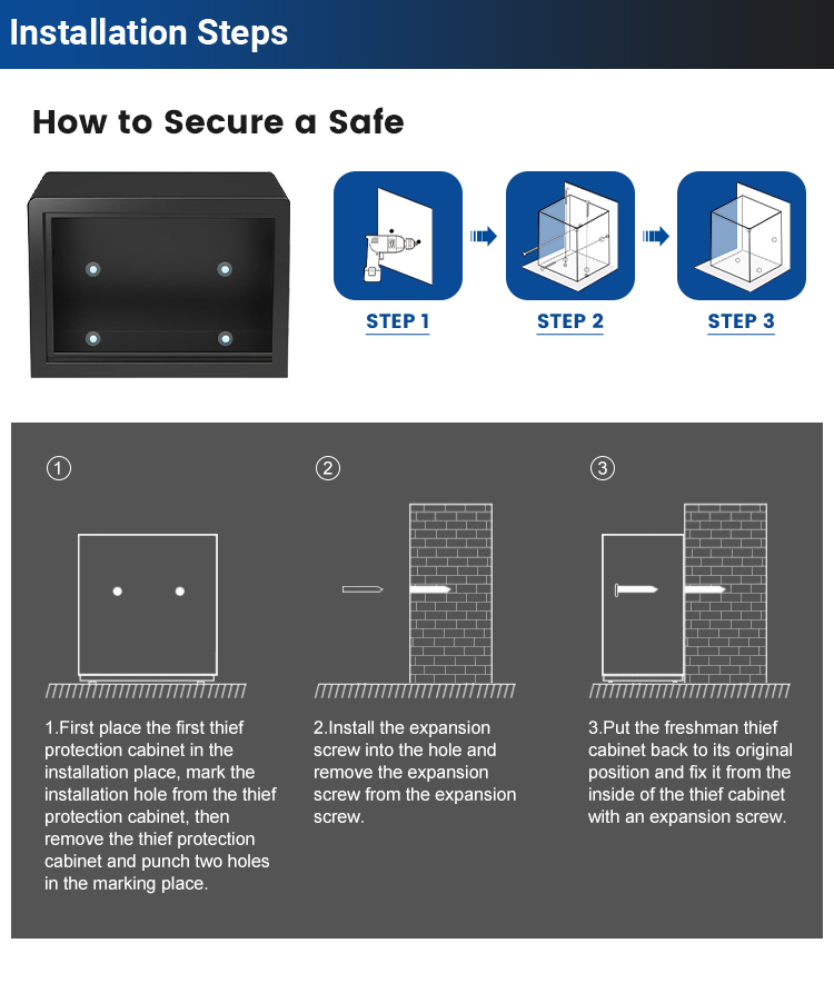 Al-50fa Digital Lock Anti-Theft Fingerprint Access Money Safe Box